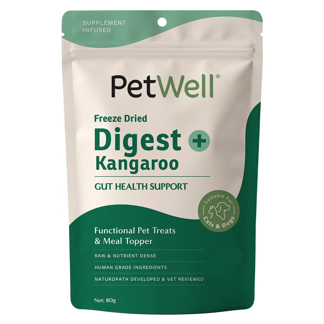 PetWell Digest + kangaroo functional pet treat and meal topper