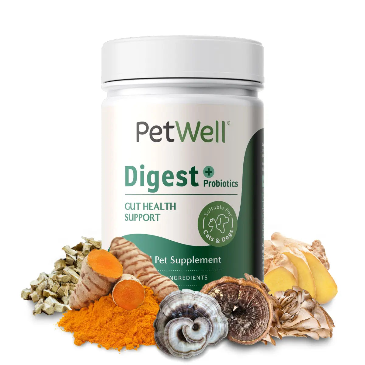 PetWell Digest supplement with human grade ingredients