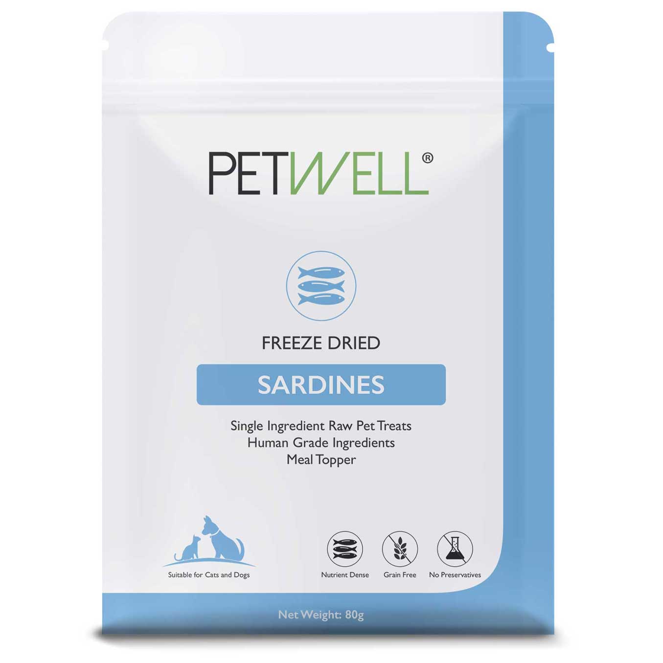 Freeze-dried whole sardines for dogs and cats rich in Omega-3 by PetWell