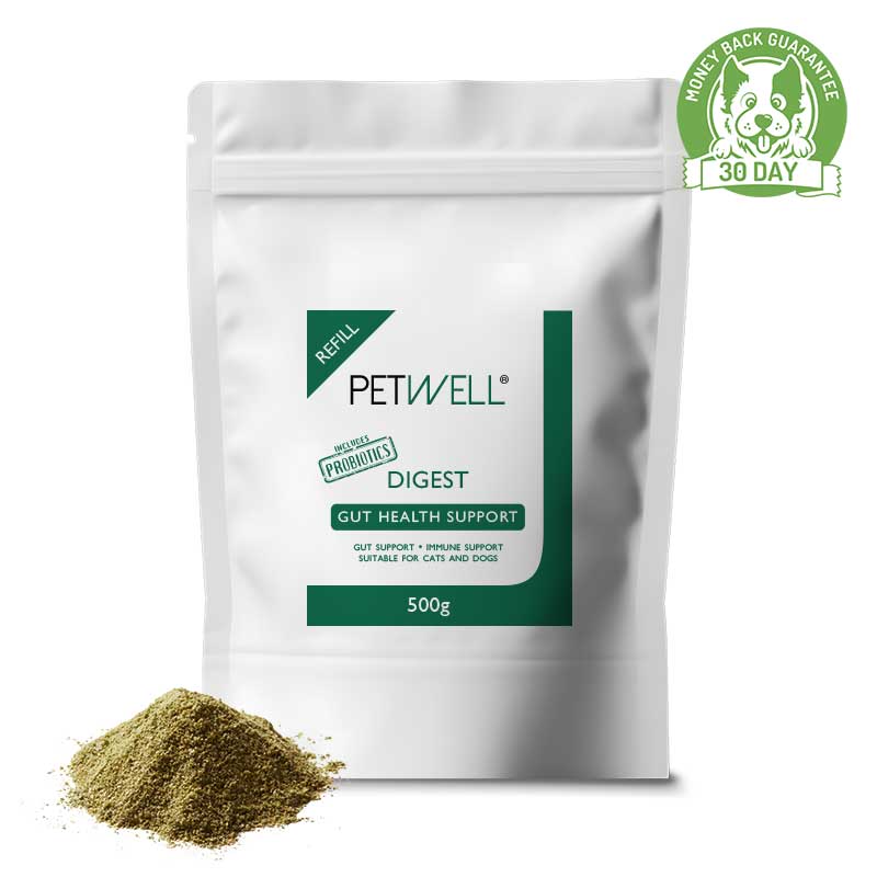 Gut-Health-Supplement-for-Dogs-_-Cats-500g-PetWell-30 day guarantee