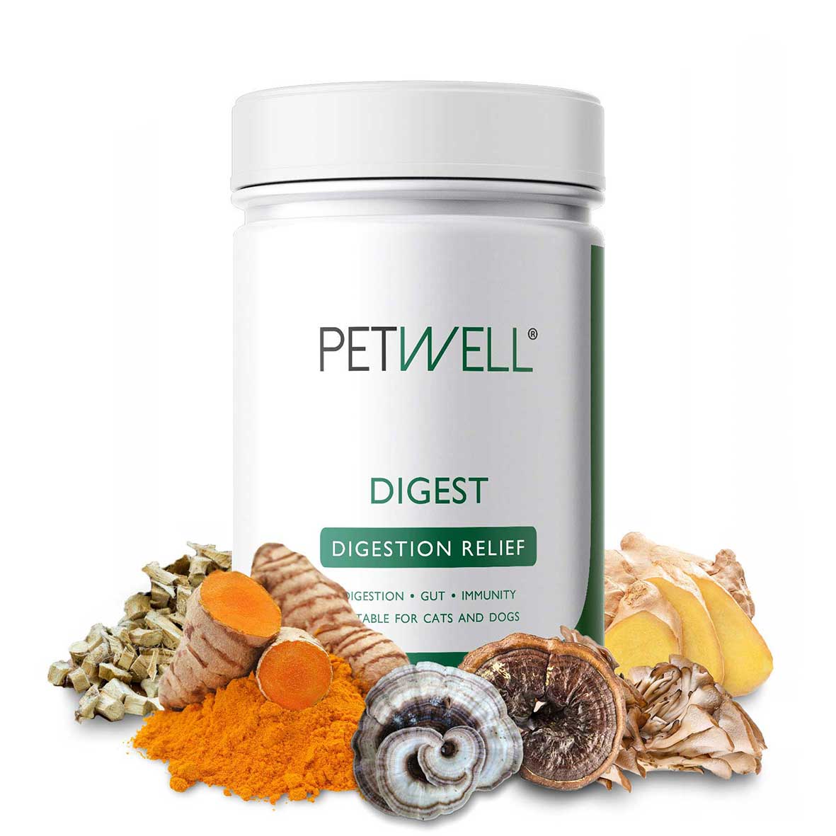 Gut health supplement for cats and dogs with gut issues - PetWell DIGEST.  Formulated by a Pet Naturopath using all natural human grade ingredients 125g