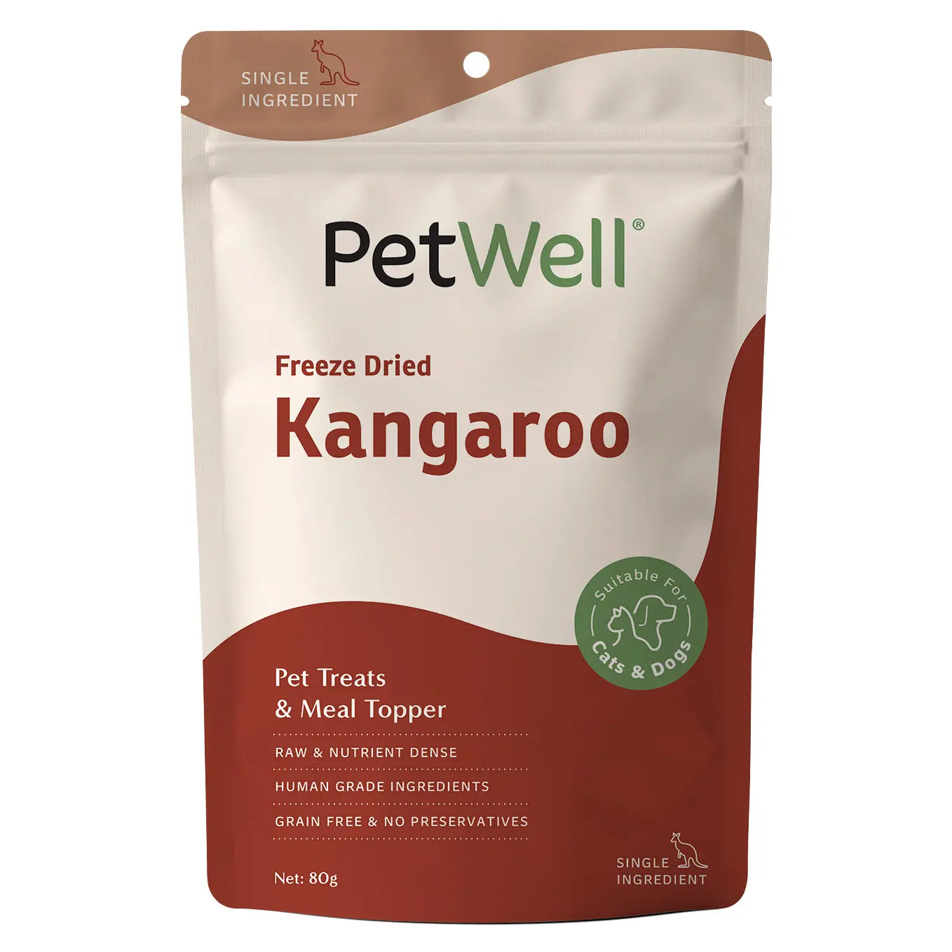 PetWell Kangaroo single ingredient pet treat & meal topper pack