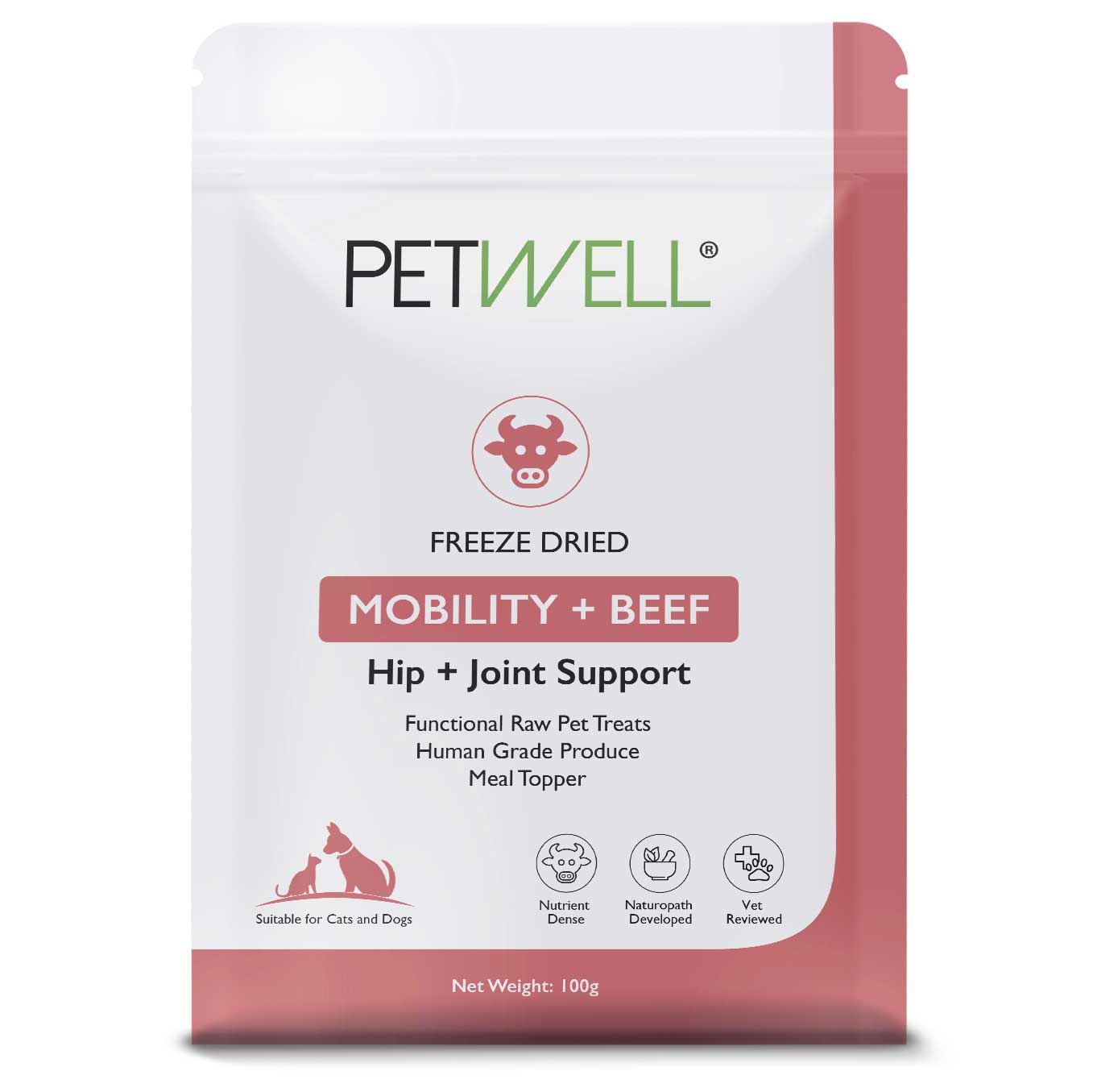 MOBILITY_BEEF-Functional-Healthy-Treats-freeze-dried-protein-infused-with-PetWell-MOBILITY-supplement-for-Hip_Joint-support-for-dogs-and-cats