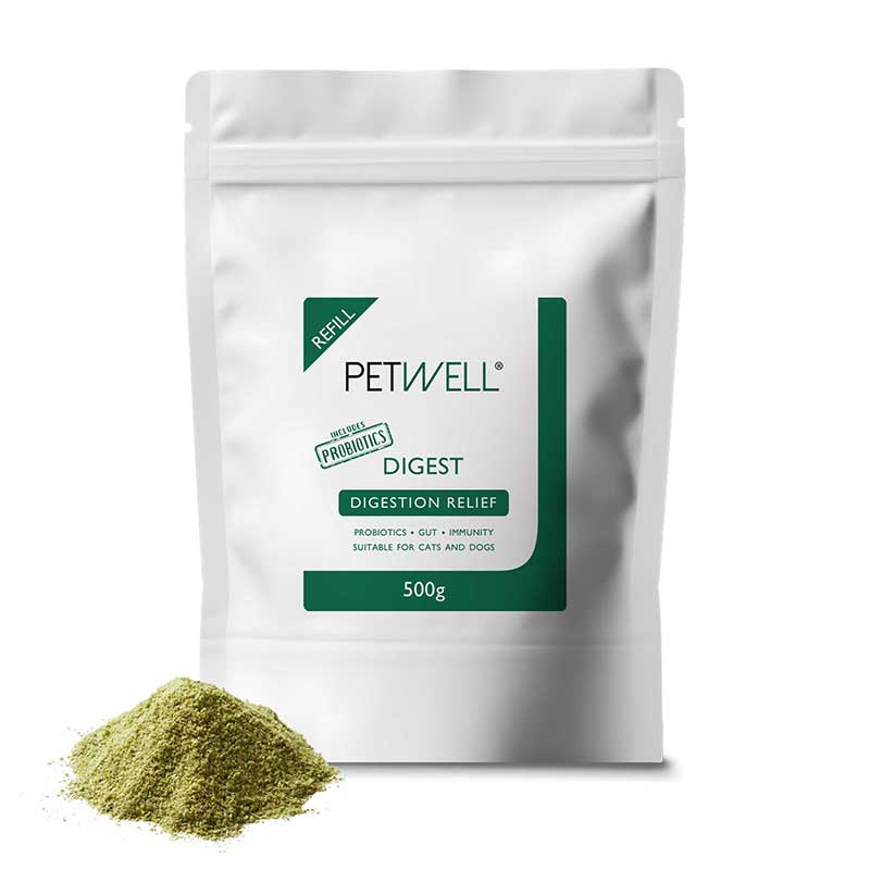 PetWell DIGEST supplement for cats and dogs with gut issues Formulated by a Pet Naturopath using all natural human grade ingredients 500g