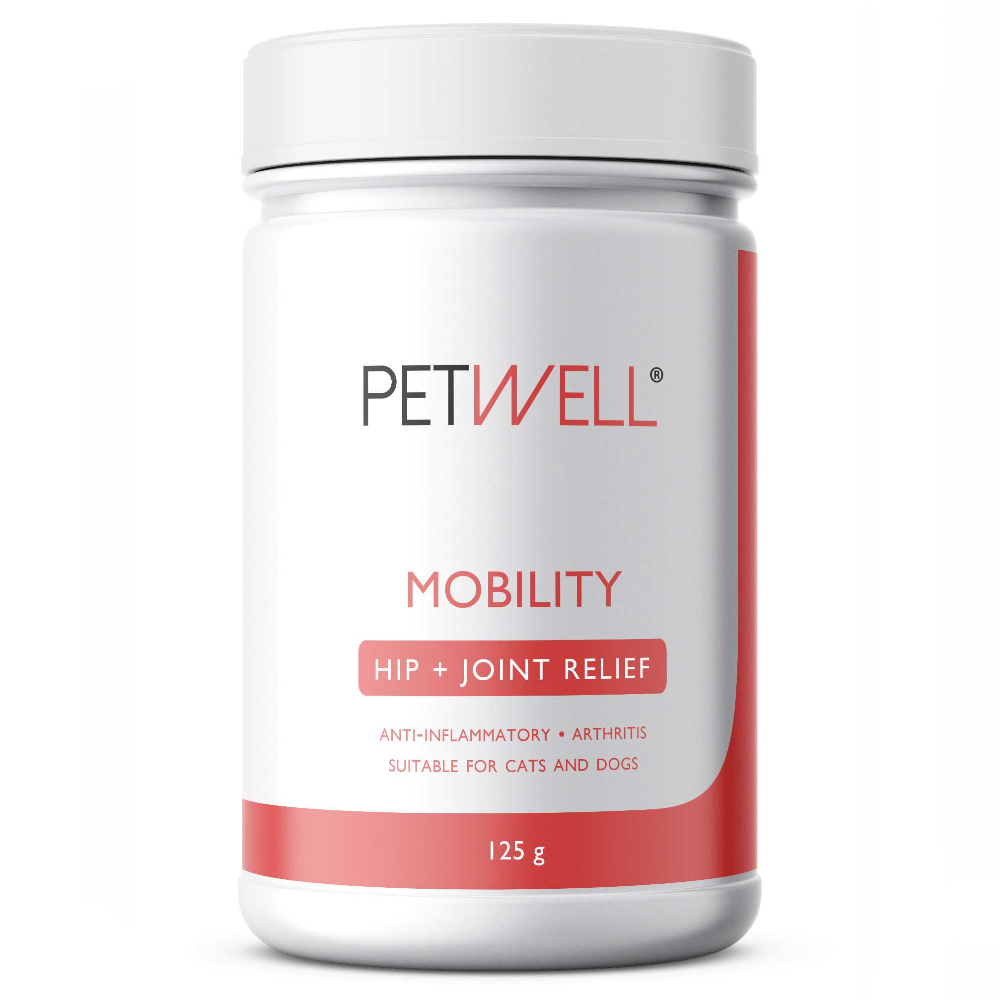 PetWell MOBILITY supplement for cats and dogs with Joint issues. Formulated by a Pet Naturopath, using all natural, human grade ingredients 