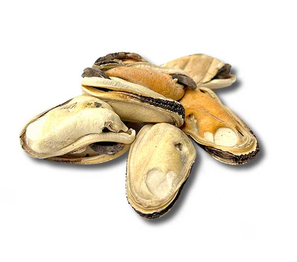 PetWell freeze-dried New Zealand Green-Lipped Mussels natural joint support for cats and dogs, high in Omega-3, pieces