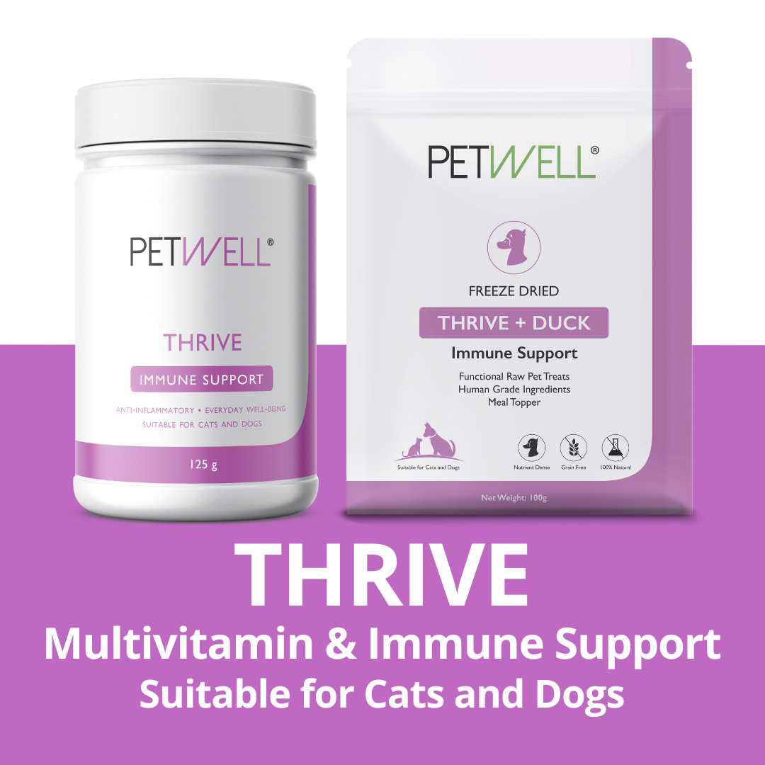 PetWell THRIVE supplement and functional treat packs