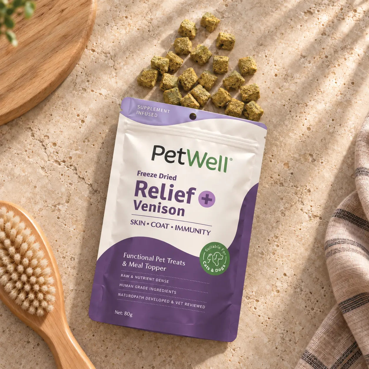 Skin, Coat & Immune Support Treats for Dogs & Cats – RELIEF + VENISON