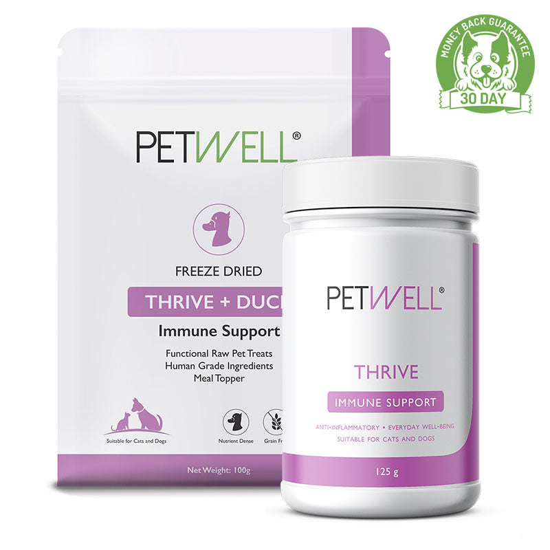 PetWell THRIVE supplement and functional treat bundle