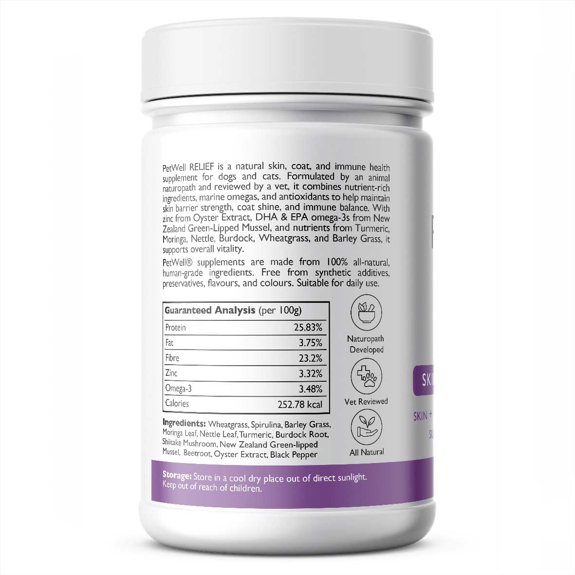 RELIEF-supplement-for-cats-and-dogs-with-allergies-skin-and-coat-issues-Formulated-by-a-Pet-Naturopath-using-all-natural-human-grade-ingredients-nutrition analysis