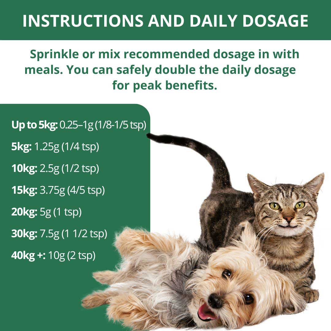 Gut health supplement PetWell DIGEST Instructions and Daily Dosage